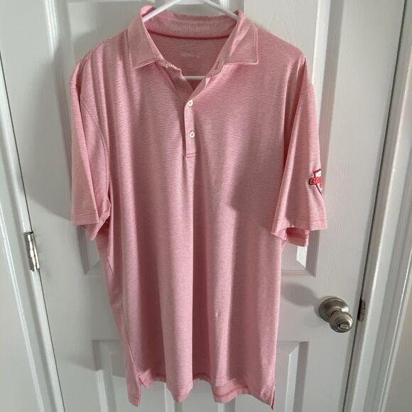 johnnie-O Other - JOHNNIE-O Shirt Mens Size Large Polo Performance Stripe Golf Wicking Conch